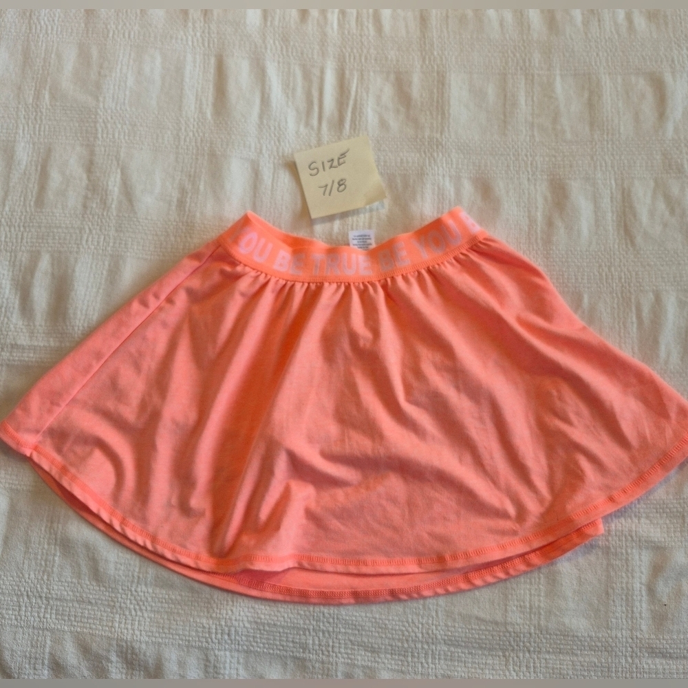 Gymboree Gymgo girls size 7/8 or Medium neon orange skirt modesty shorts VGUC